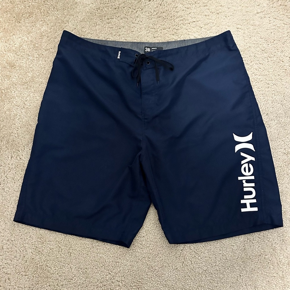 Hurley Men’s Board‎ shorts Swim Trunks Size 38 in Navy EUC - Picture 2 of 8